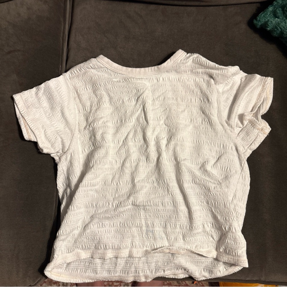 Womens White Textured Shirt